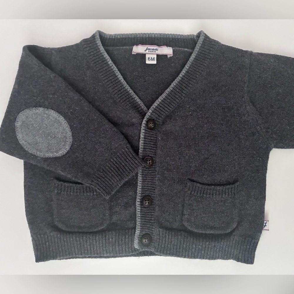 Jacadi Paris 6M grey cardigan sweater